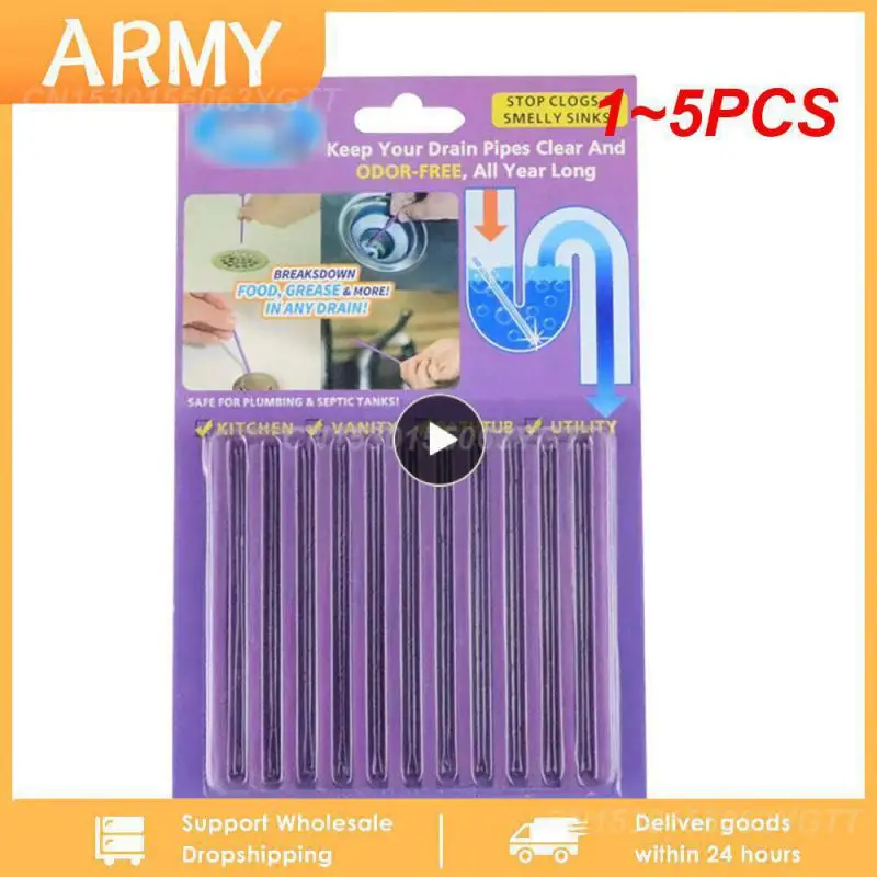 

1~5PCS set Drain Stick Clean Odor Deodorizer Stick Kitchen Toilet Cleaner Deodorant Cleaning Agent Remove Pipe Cleaning Sticks