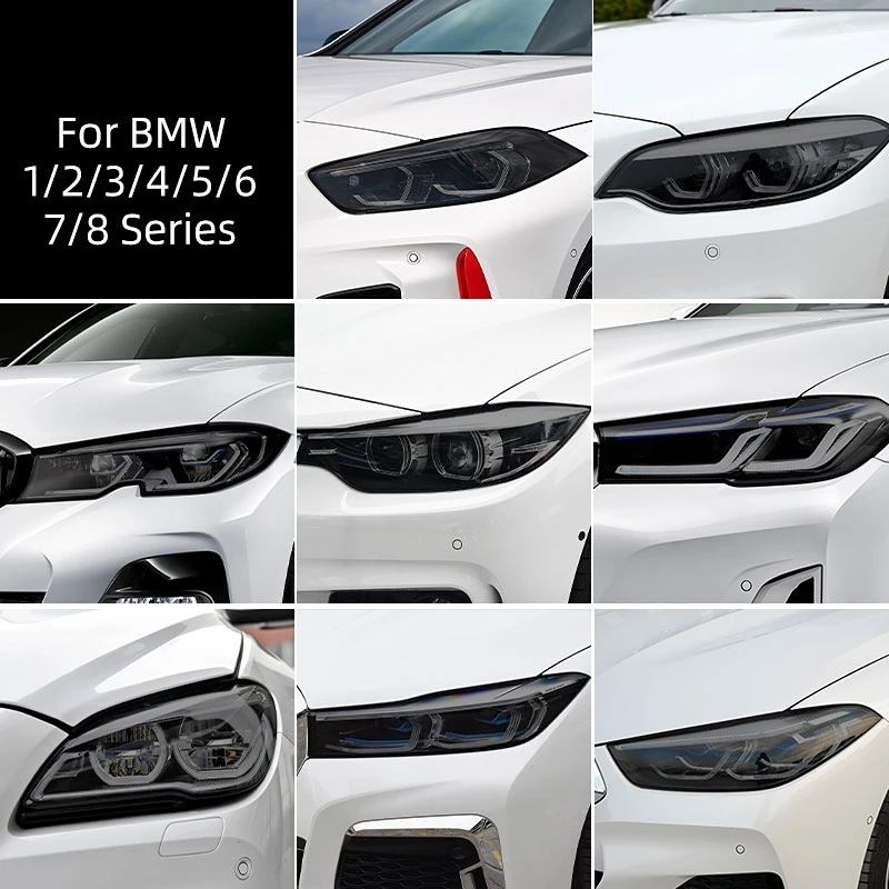 

Smoked Black TPU Sticker Car Headlight Protective Film For BMW F40 F22 F44 F30 F31 G20 F34 F32 F36 F10 G30 F06 F07 F12 F01 G11