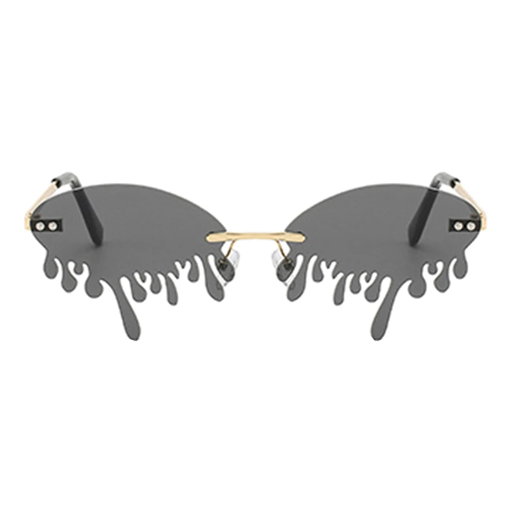 

Rimless Shades Fashion Dripping Glasses Streetwear