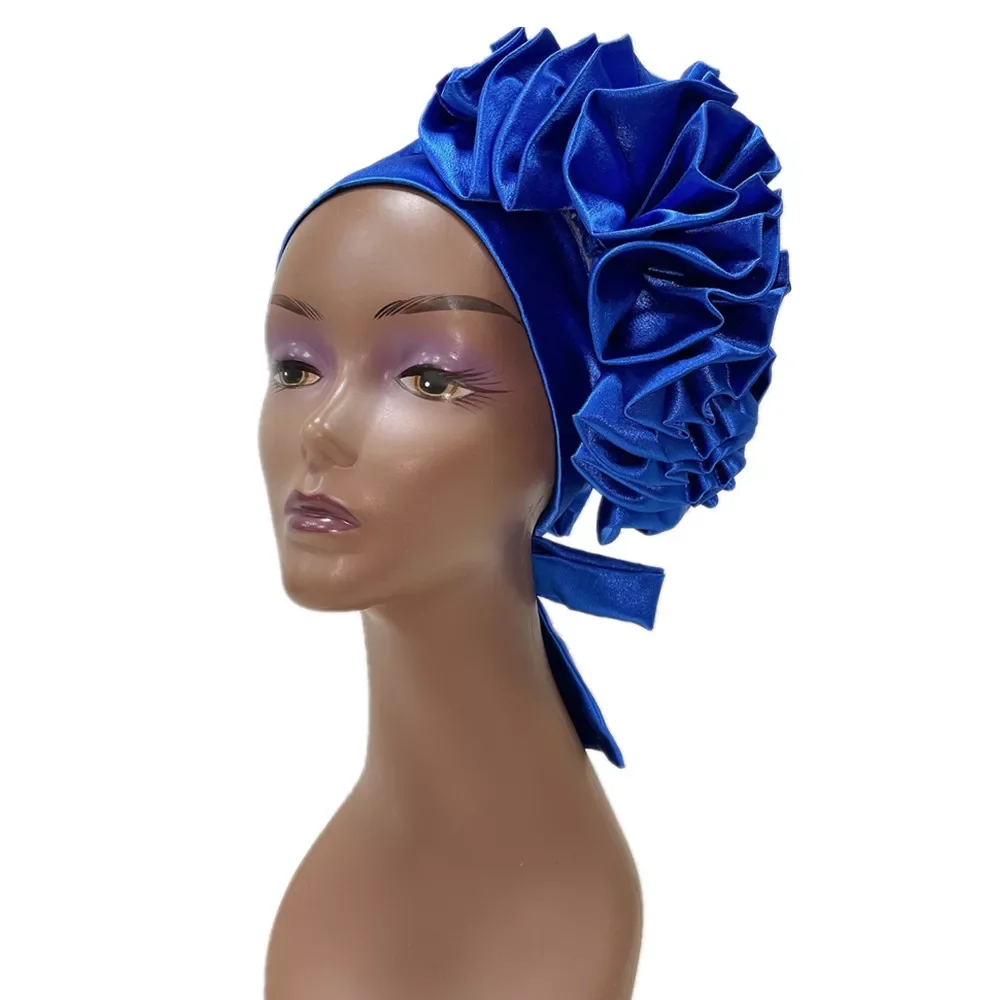 

NEW2023 African Hijab Turbans Already Made Auto Aso Oke Gele Headtie Muslim Turban Cap Wrap Ladies Hat Aso Ebi Wedding Caps