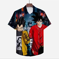 summer new family parent child shirts travel shopping party must have tops cartoon anime dragon ball super saiyan print shirts