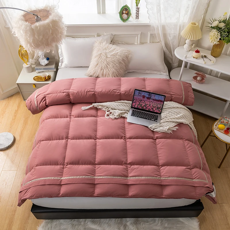 

Cotton 3D Comforter Goose Down Bedding Seasons Down Quilt Soft and Cozy 100% Goose Down Filling