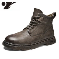 mens fashion leather boots black high top boots brown mens boots high platform mens hight increasing shoes