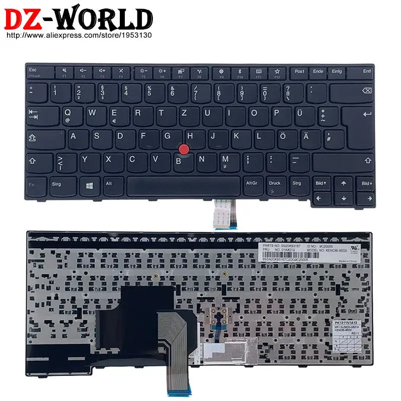 Немецкая клавиатура для ноутбука Lenovo Thinkpad E450 E450C E455 E460 E465 E470 E475 04X6113 04X6193 04X6153 01AX012