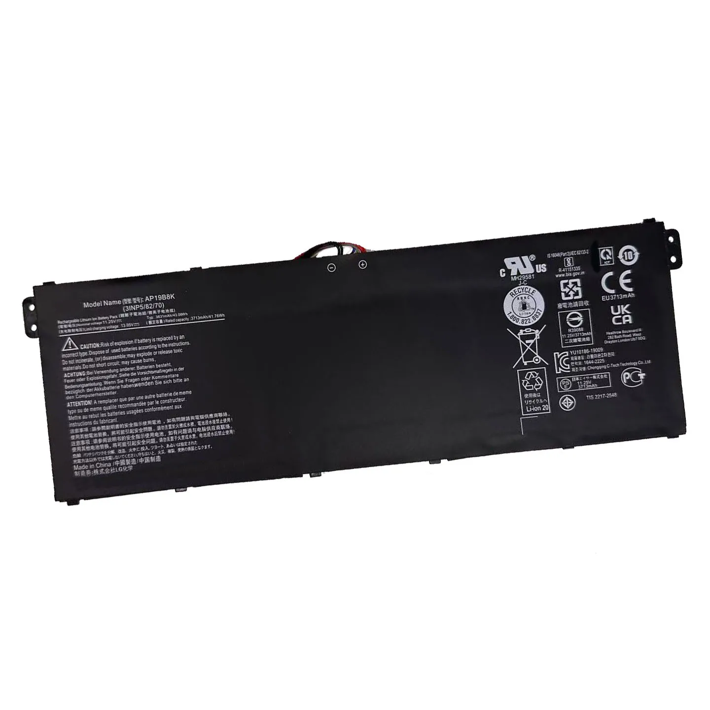 Фото Высококачественный новый аккумулятор AP19B8K AP19B5K 11.25V 43Wh 4300mAh для Acer Aspire A314 A315 A715 CB315 A317 A514 A515 №5