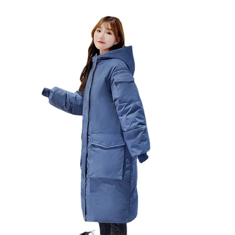 2022 Winter Warm Loose Large Casual Hooded Thick Down Jacket for Women Cotton Goth Basic Jackets Techwear Women Windbreaker Coat