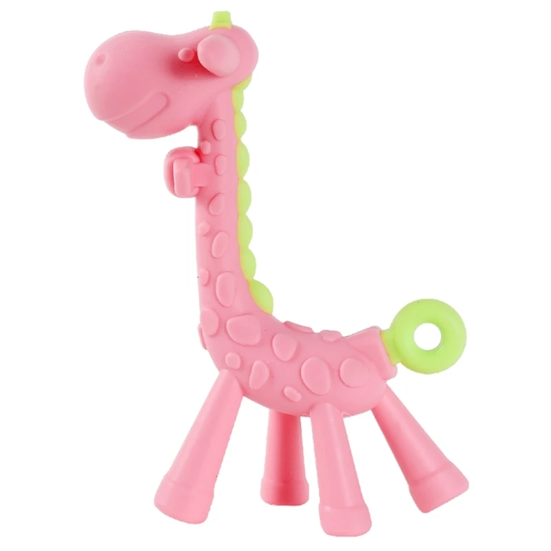 Nursing Teether Toy Infant Molar Rod Toddler Teething Toy Giraffe Animal Chewing Toy for Baby Bite Free Sensory Pacifier QX2D