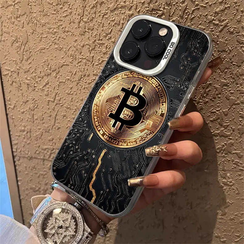 Y2K Luxury Bitcoin B Phone Case for Samsung Galaxy S25 S24 S23 S22 S21 S20 Note20 FE Ultra Plus 4G 5G Anti Fall Matte Back Cover