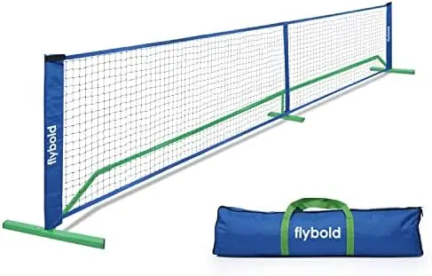 

Pickleball Net |Portable Set with/without 4 Paddles| Net Regulation Size Equipment Lightweight Sturdy Interlocking Metal Posts w