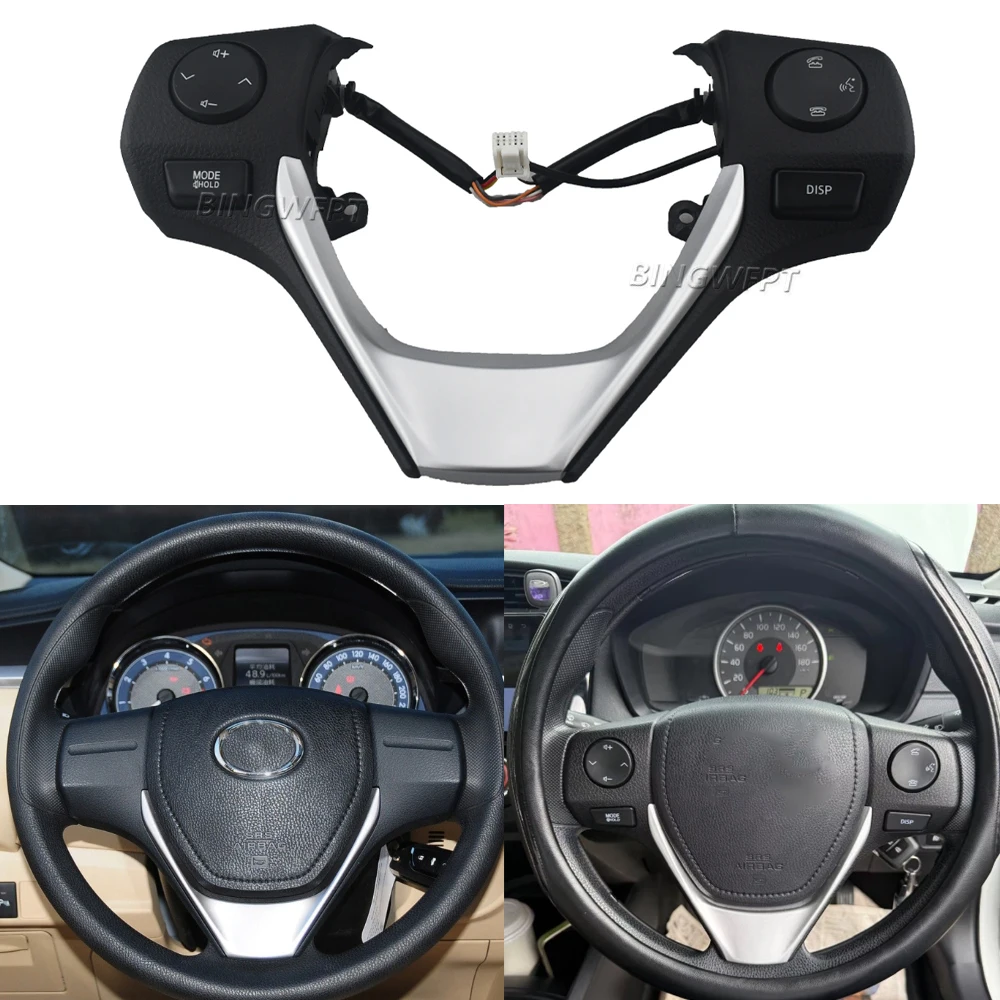 Фото Комплект кнопок управления на руле с кабелем для Toyota Corolla Fielder Axio 2014-2018: кнопки для телефона, регулировки громкости и мультимедиа №5