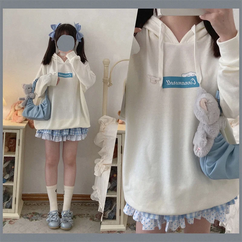 Фото Аниме Y2k Sanrio Kuromi My Melody Толстовка Cinnamoroll свитер с капюшоном тонкая одежда с длинным рукавом для девушек Подарок Spotify Premium №2