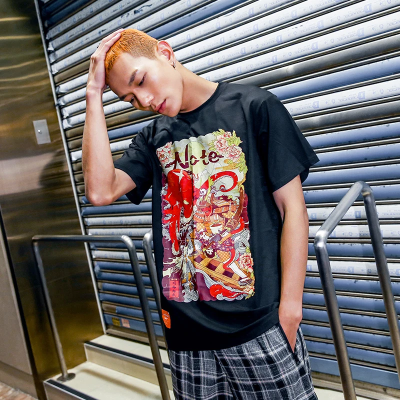 

Футболка GU с коротким рукавом для мужчин и женщин, модная рубашка в Корейском стиле с пальмовыми ангелами, Свободный Топ в японском стиле, ул...