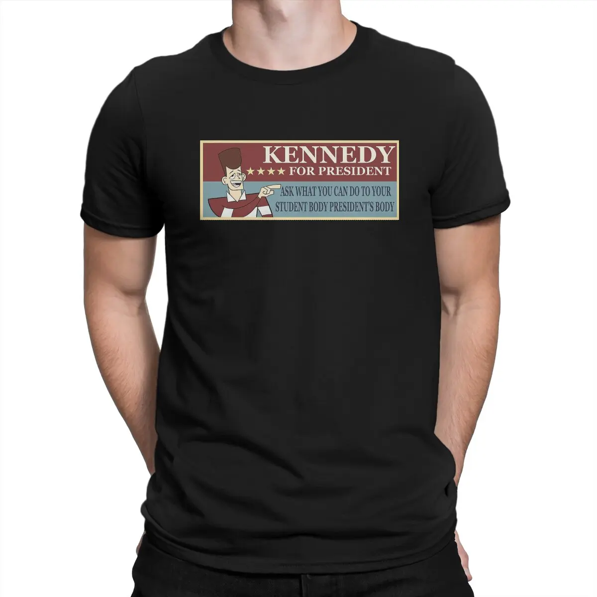 

JFK Presidential Campaign Man's TShirt Clone High Abraham Lincoln Abe Joan of Arc O Neck Short Sleeve Fabric T Shirt Humor Top