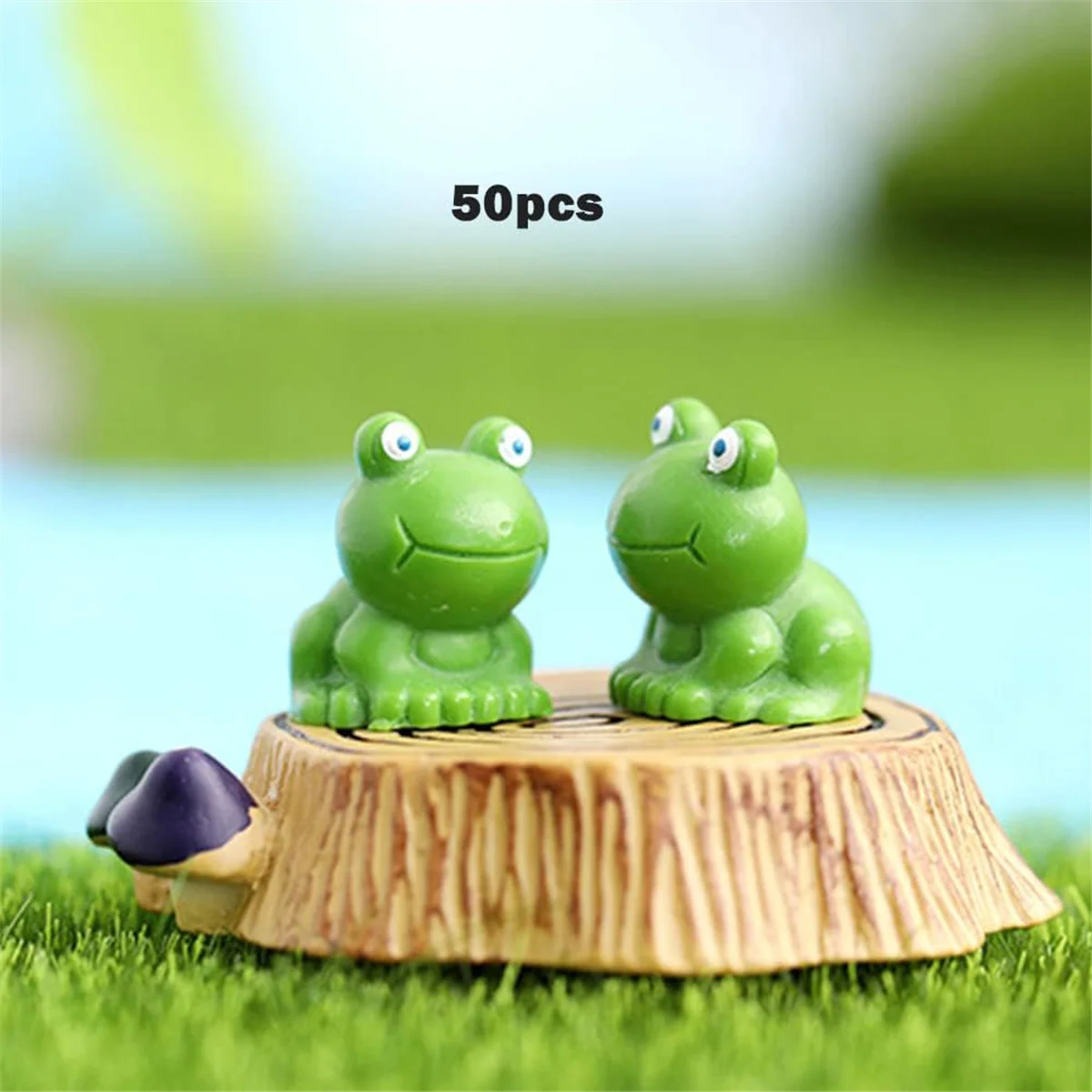 50 шт. мини-лягушки садовый декор смолы зеленая лягушка миниатюрные фигурки