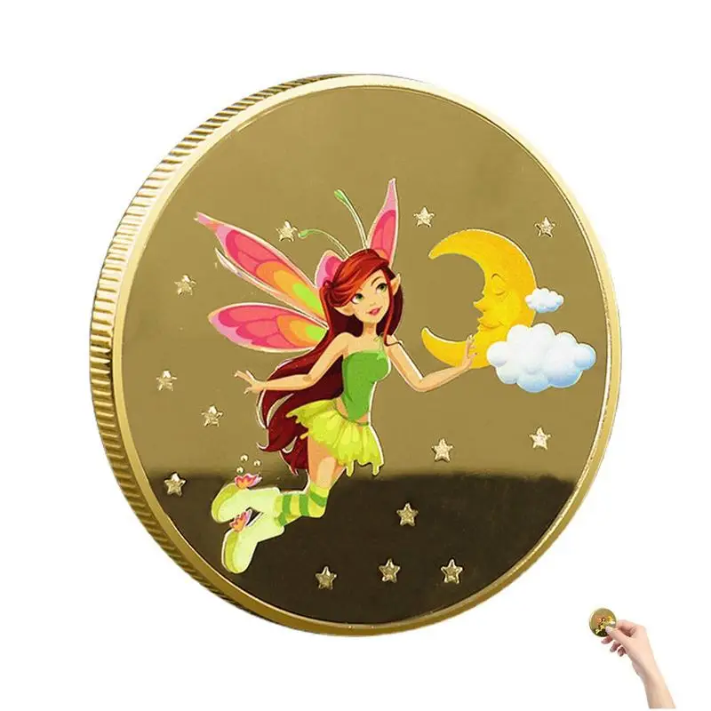 

Tooth Fairy Coin Sturdy Tooth Flower Fairy Commemorative Coin Multi-Purpose Funny Children's Lucky Tooth Change Gold Coin Gifts