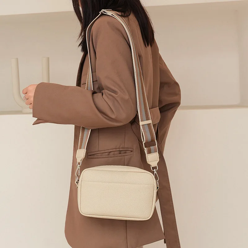 Trendy Women's Bag 2023 New Solid Color PU Shoulder Bag Women's Bag Women's Classic One Shoulder Bag Leisure Simple Square Bag