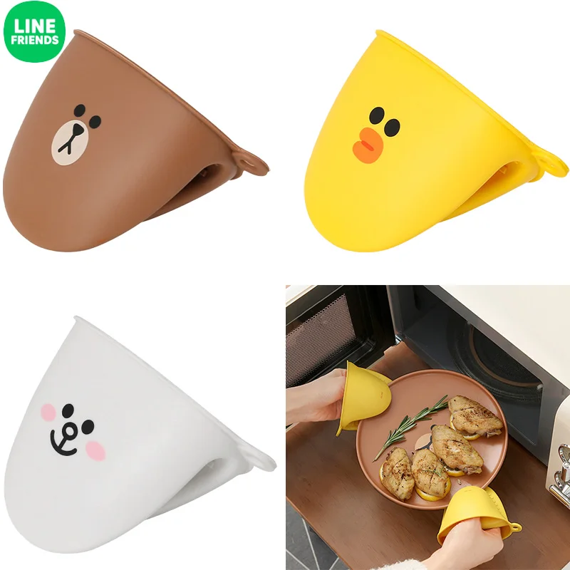 

Термоперчатки с аниме линией друзья милые коричневые креативные перчатки для микроволновой печи с изоляцией для выпечки защита от ожогов подарок для матери