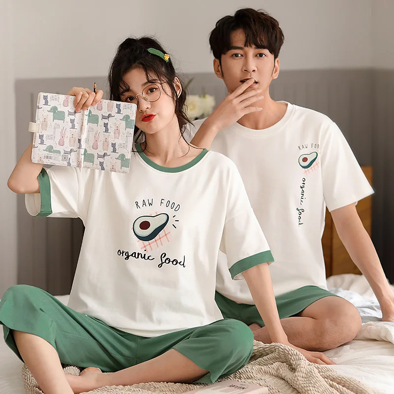 Новый Пижамный комплект для пары мужчин и женщин Повседневная Пижама из 100%