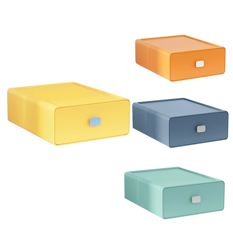 

Colorful Desktop Stackable Storage Drawer Office Supplies Storage Box Cosmetic Plastic Storage Container