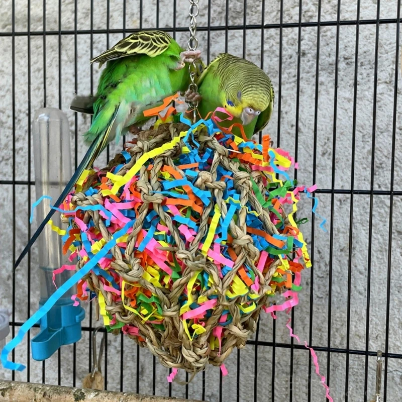 

Pet Parrot Chewing Plant Parrot Toy Bites Resistances Bird Tearing Toy Cockatiels Training Hanging Birds Cage Supplies