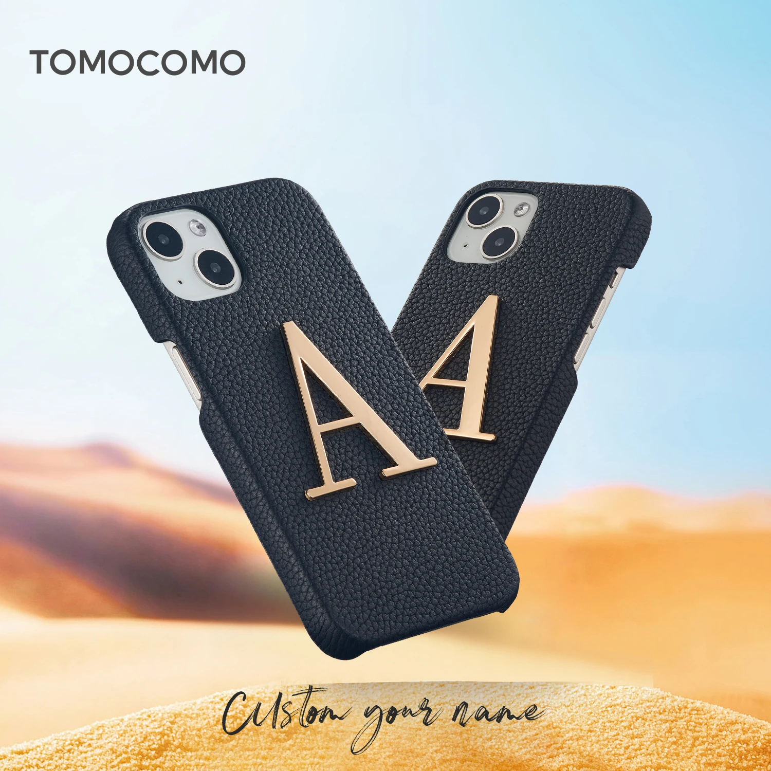 

Tomocomo Luxury Leather Letter Custom Initials Phone Case For iPhone15 14ProMax 14Plus 14 13Promax 12 11 Personalise Cover Funda