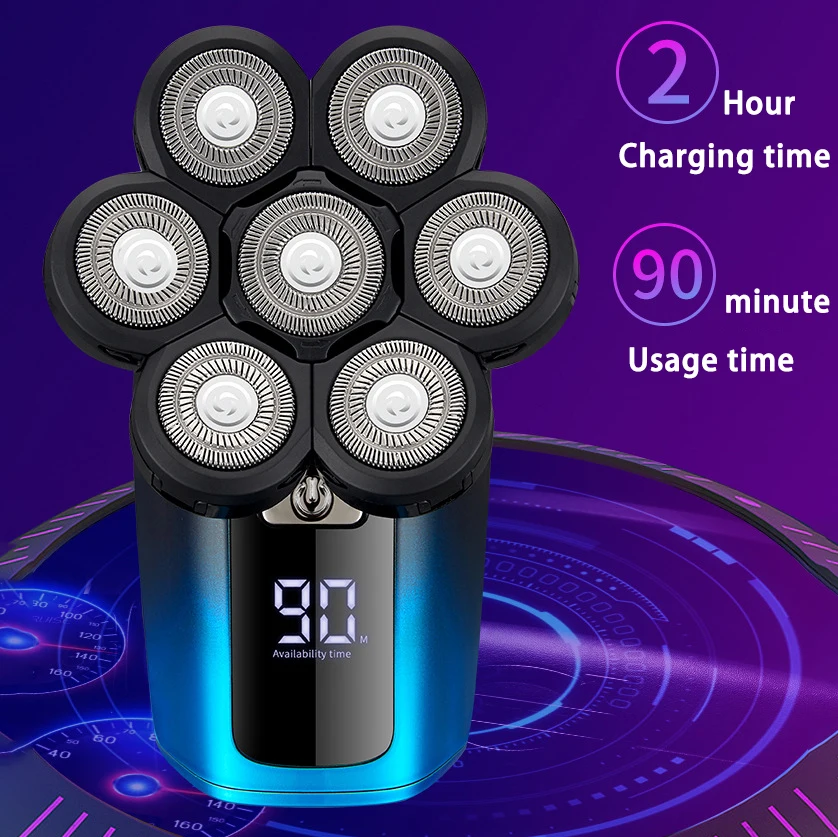 

Electric Shaver Independently 7 Floating Cutter Head Waterproof Digital Display Razor Multifunction USB Charging Trimmer for Men