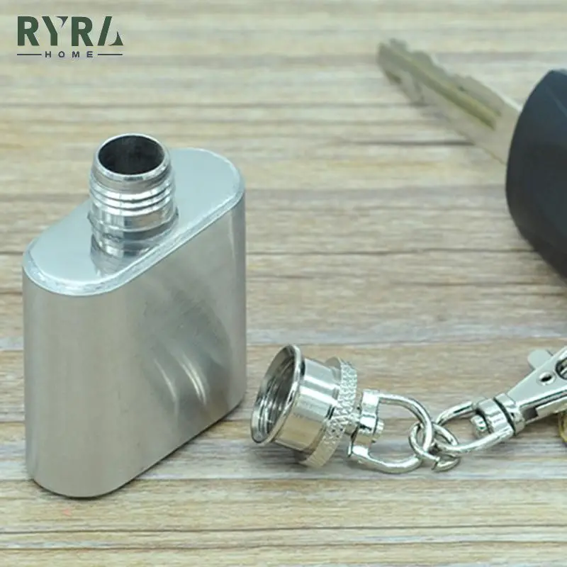 

1 Oz Stainless Steel Hip Flask With Funnel Pocket Hip Flask Alcohol Whiskey Hip Flask Screw Cap Wine Bottle With Key Ring