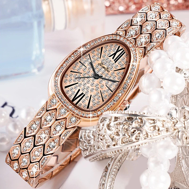 JLANDA 2023 Fashion Ladies Watches With Diamond Elegance Luxury Stainless Steel Strap Waterproof Quartz Watch Relogio Feminino