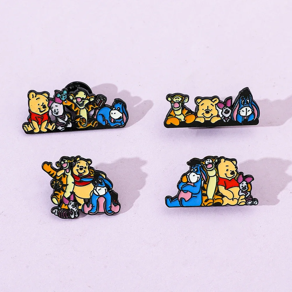 4 шт. сказка аниме брошь в виде медведя-пуха эмалированная булавка с