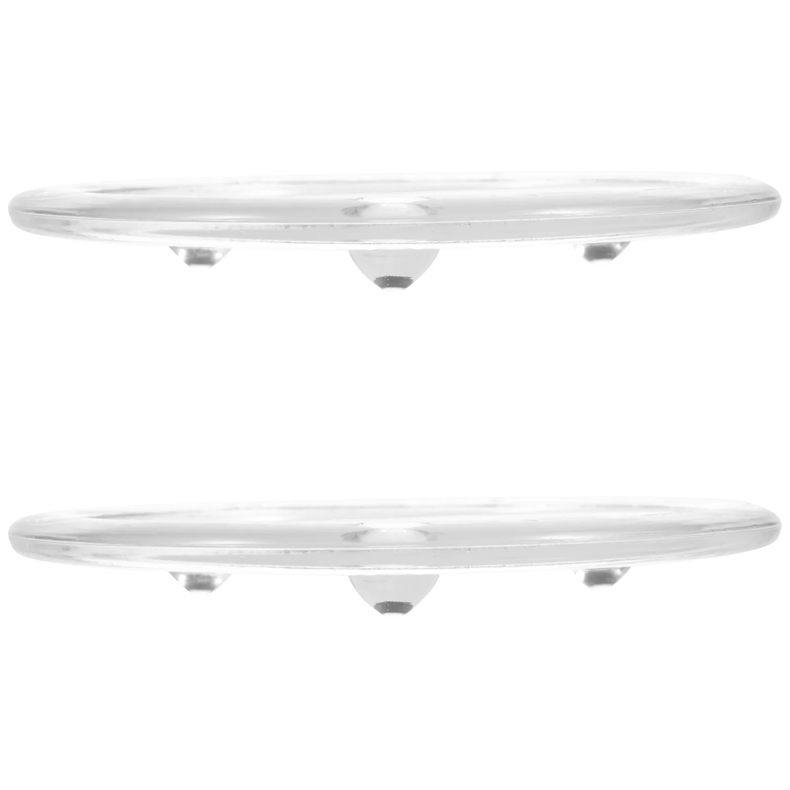 

2pcs Round Glass Holder Tray Scented Plate for Banquet Dinner Party