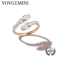 vovgemini customized moissanite engagement ring 1 4 carat pear cut 18k gold vvs1 d color for women best gift