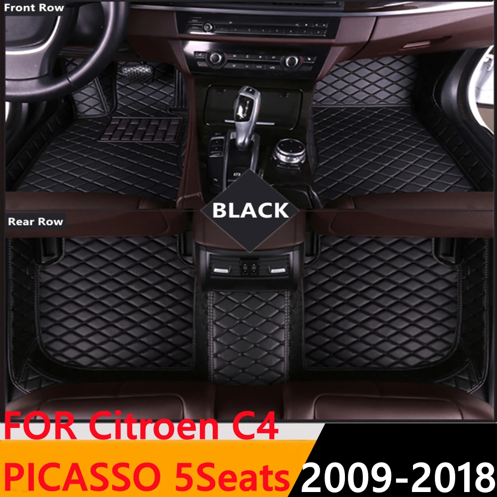 

Sinjayer Waterproof Leather Custom Fit Car Floor Mats Front & Rear FloorLiner Auto Parts Carpet For Citroen C4 PICASSO 2009-2018