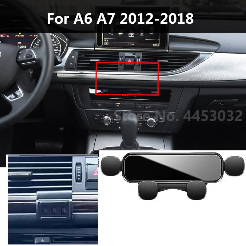 Автомобильный держатель для Audi A6 C8 A7 4A2 4A5 4GH 4GJ 2012-2022, Гравитационный кронштейн, беззвучный, не блокирующий, крепление на вентиляционное отверстие, аксессуары