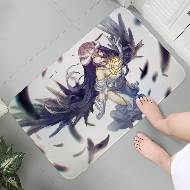 

Rug Bathroom Bedroom Carpet Anti-slip Flannel Mats Art Decoration Anime Overlord Albedo Nazarick Bath Mats Prayer Rug Parlor Mat