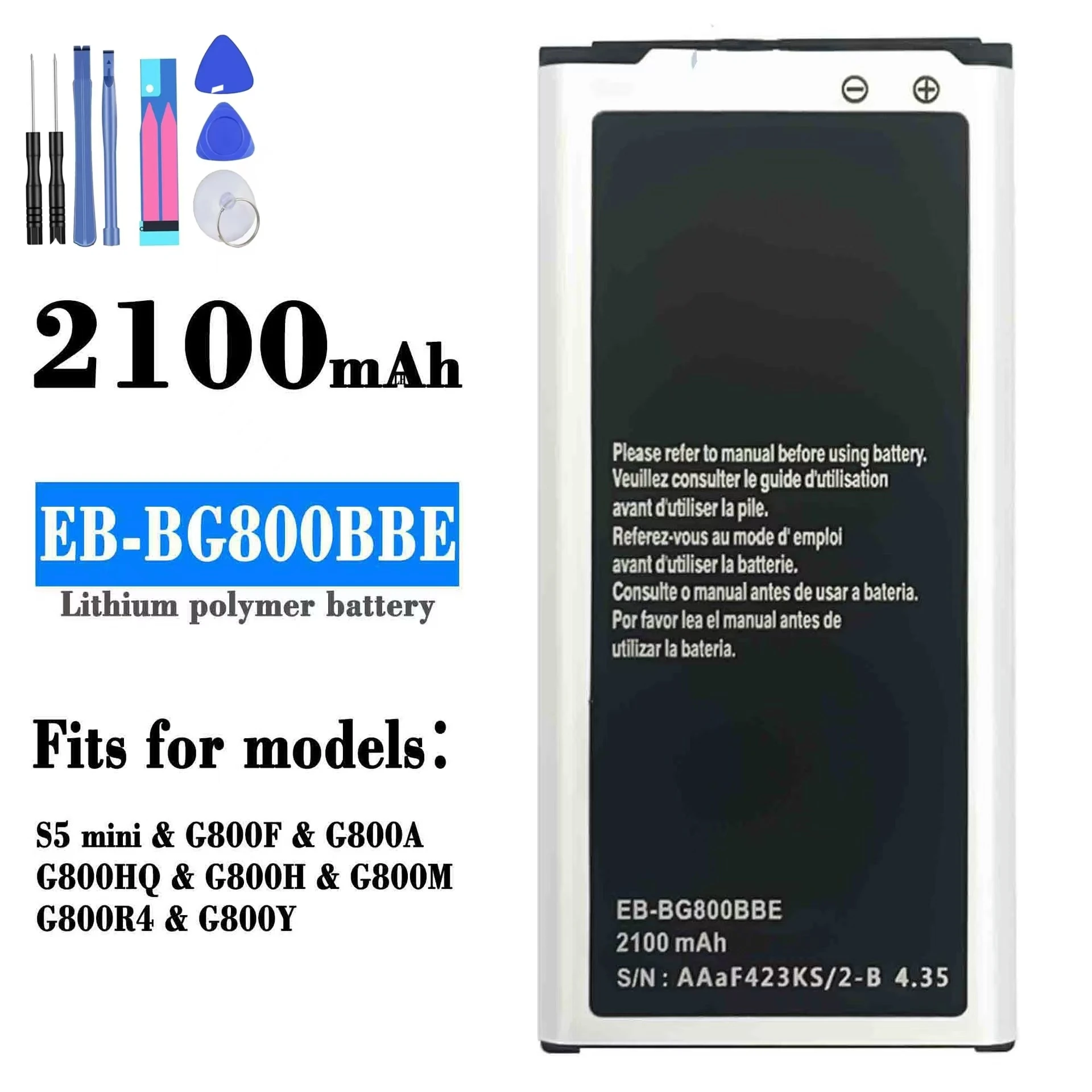 Для Samsung S5 mini/G800F/G800A EB-BG800BBE Оригинальная батарея замена батареи сотового телефона