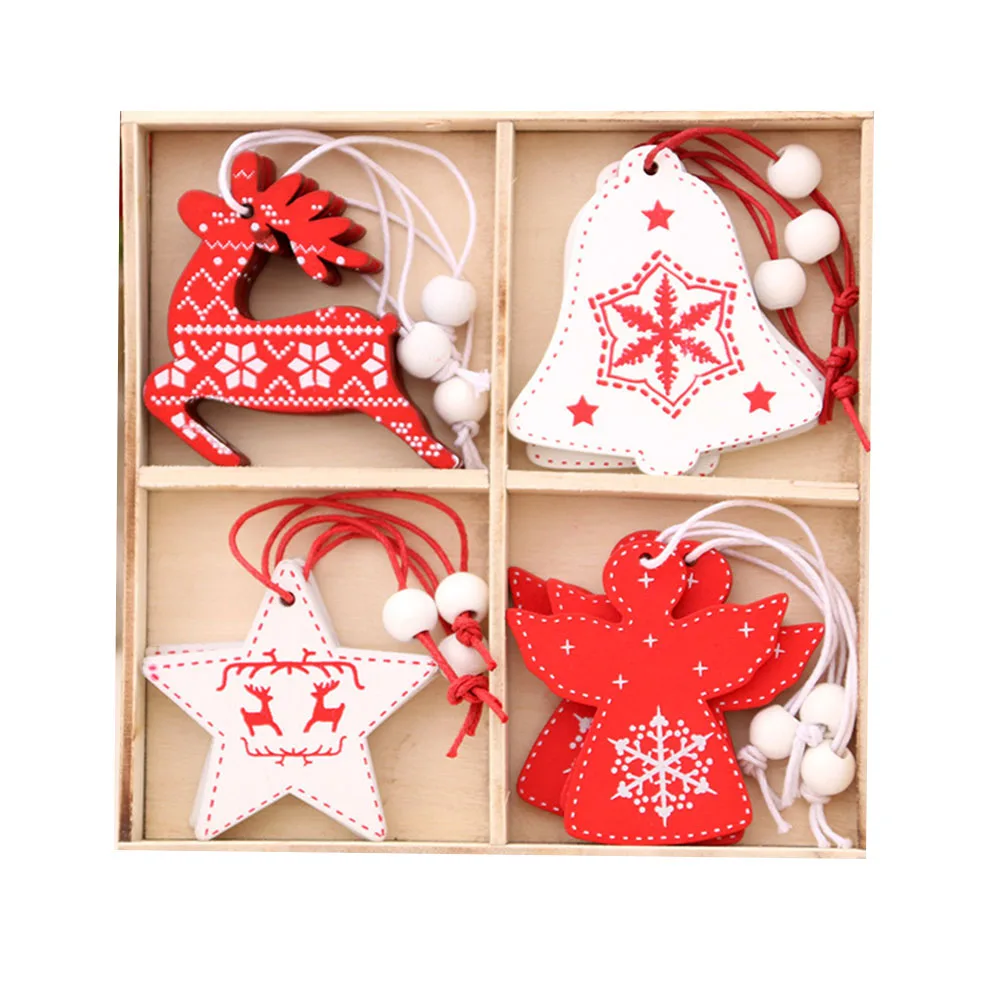 

Рождественское украшение, деревянные подвесные кулоны, звезда, рождественская елка, сердце, рождественские украшения для домашвечерние
