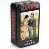 iron box manara tarot deck bronzing gold card games fate divination forecast oracle cards quality black core paper