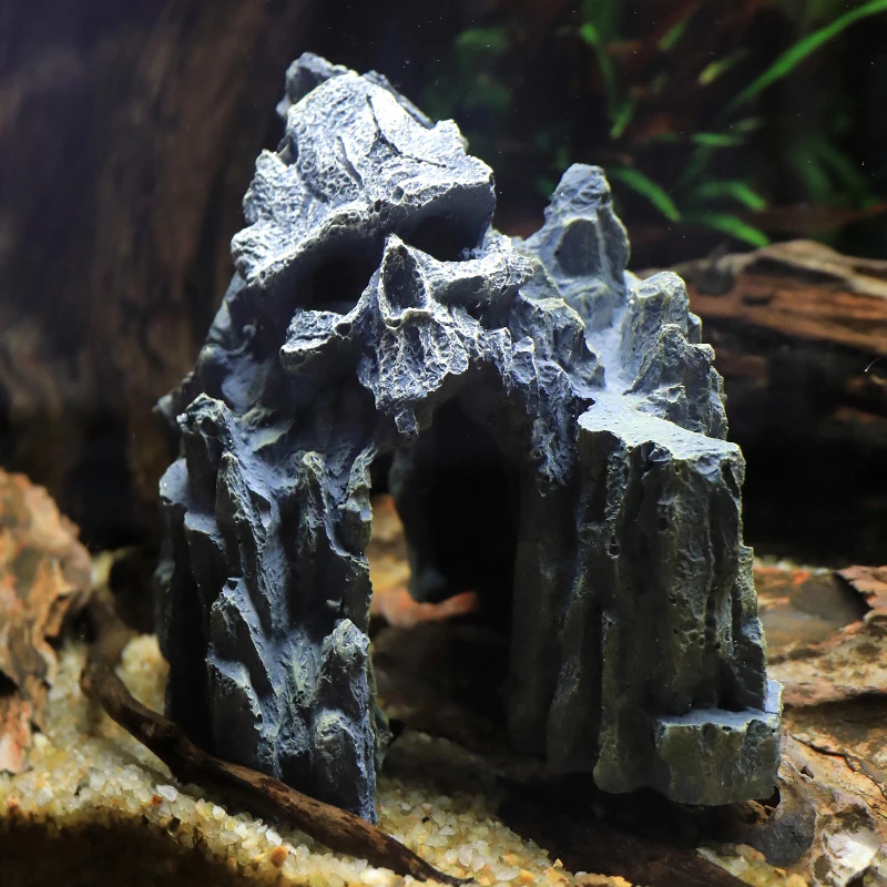 

Resin Fish Mountain Landscaping Fish Cave Hideout Decor Rockery Aquarium Shrimp Aquarium Rockery Tank Breeding Ornament Skull