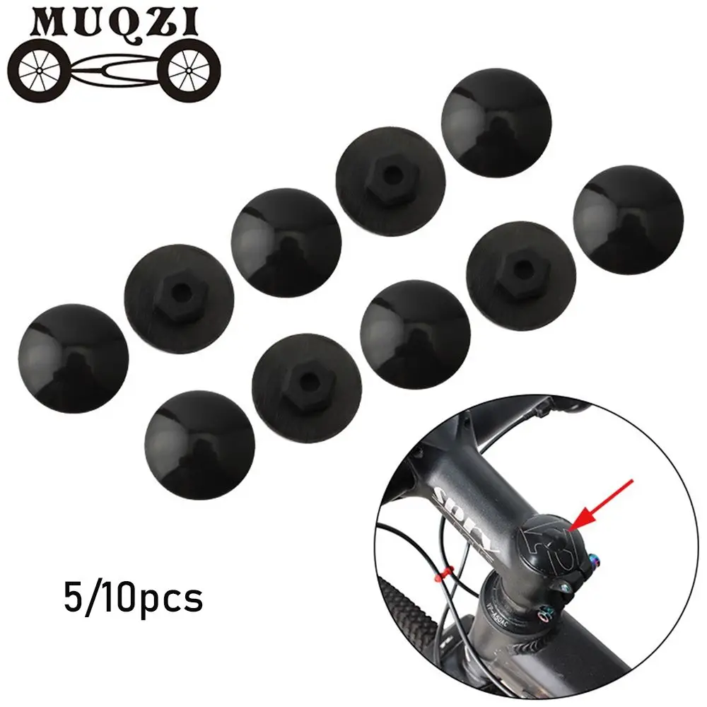 

5/10pcs Black Accessories Dustproof M6 Screw Bicycle Headset Cap Stem Top Cover Bolts Parts Outdoor MTB Bike