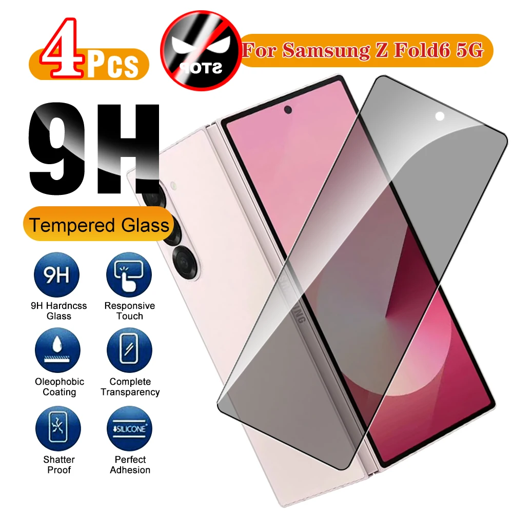 4 шт. внешняя защитная пленка для экрана Samsung Galaxy Z Fold 6 Fold6 стекло антишпионское