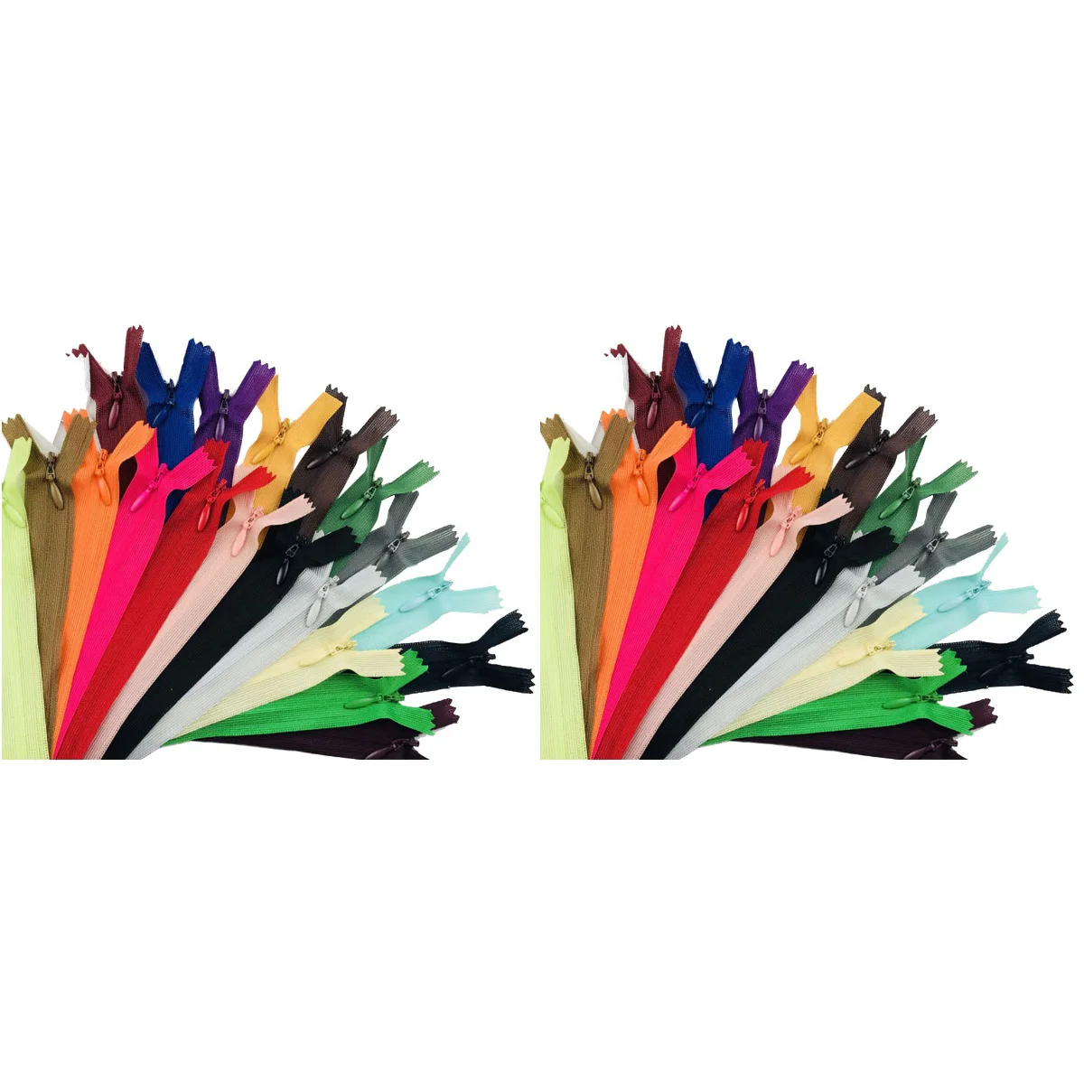

100 pcs 60cm Nylon Invisible Conceal Zips Multicolor Zippers Closed Zipper for Sewing (Mixed Color)