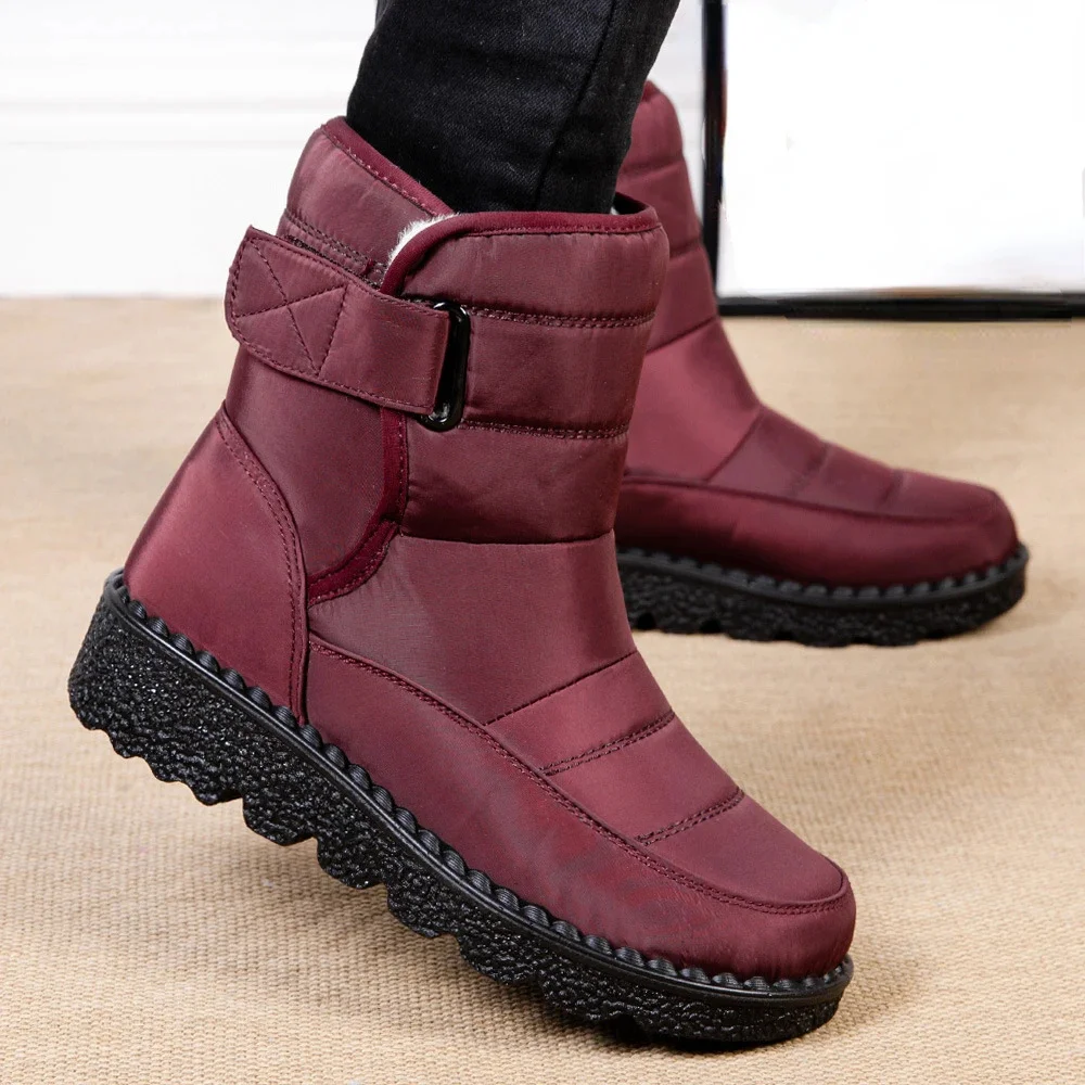 

Женские нескользящие ботинки, водонепроницаемые зимние теплые ботинки, обувь на платформе для женщин, Теплые ботильоны, обувь с хлопковой подкладкой