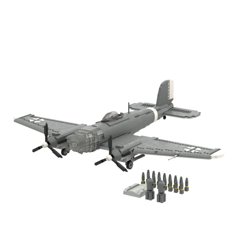 Германия WW II Военное оружие He111 ВВС Тяжелые бомбардировщики MOC Строительный блок