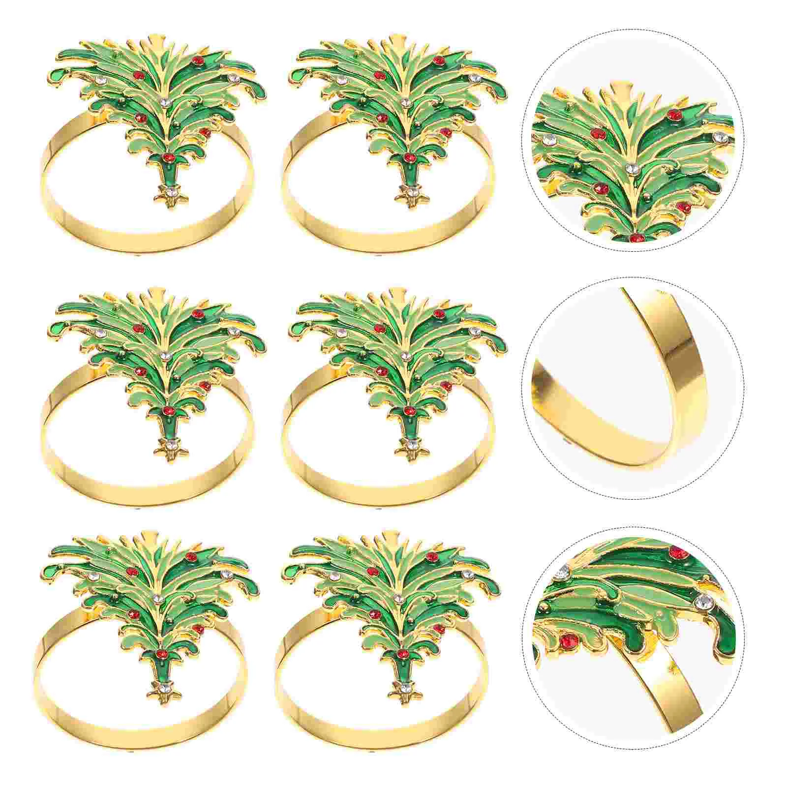 

Napkin Rings Christmas Tree Serviette Holder Wedding Table Napkins Ring Metal Buckle Holiday Settings Party Supplies Decor