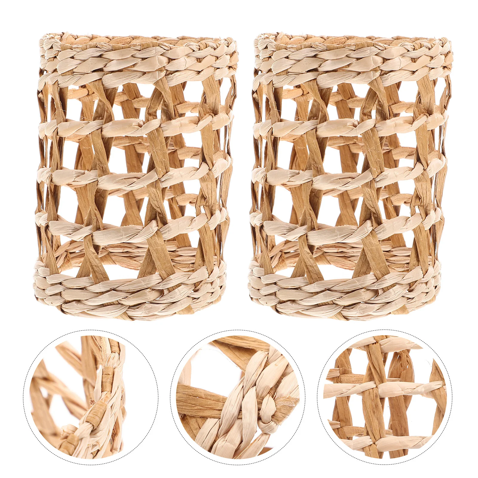 

2 Pcs Straw Vase Set Cup Accessory Portable Kettle Storage Rack Glass Sleeve Grass Protection Sleeves