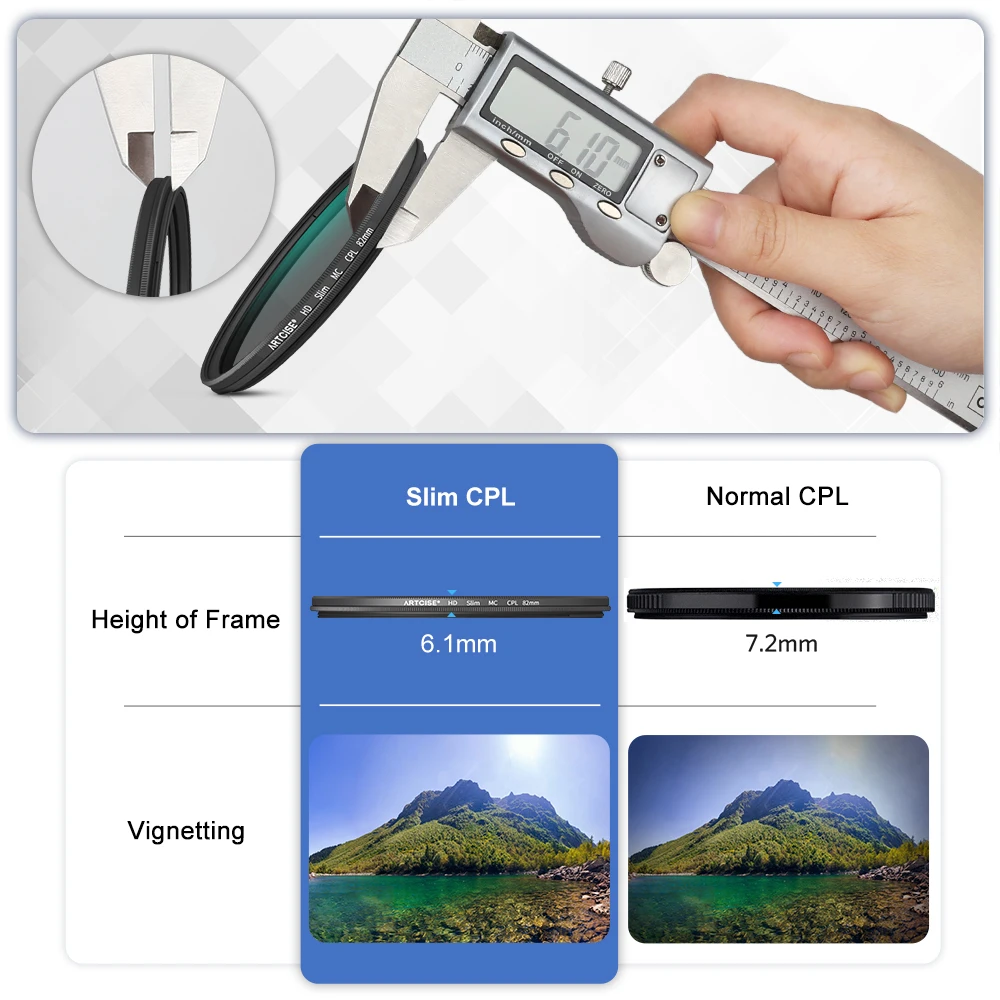 Поляризационный фильтр для объектива ARTCISE MC CPL круговой поляризационный 46 мм 49 52 55