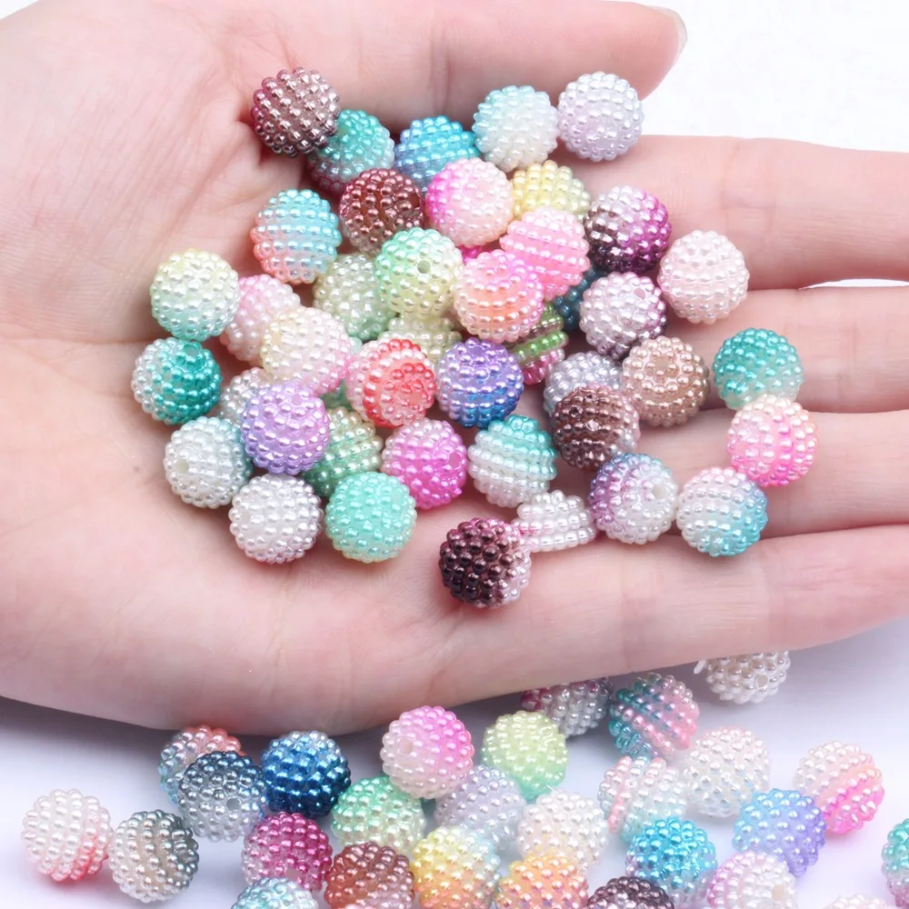 

20pcs 10mm Gradient Color Bayberry Beads Round Loose Beads For Jewelry Making DIY Earring Bracelet Necklace Pendant Accessories