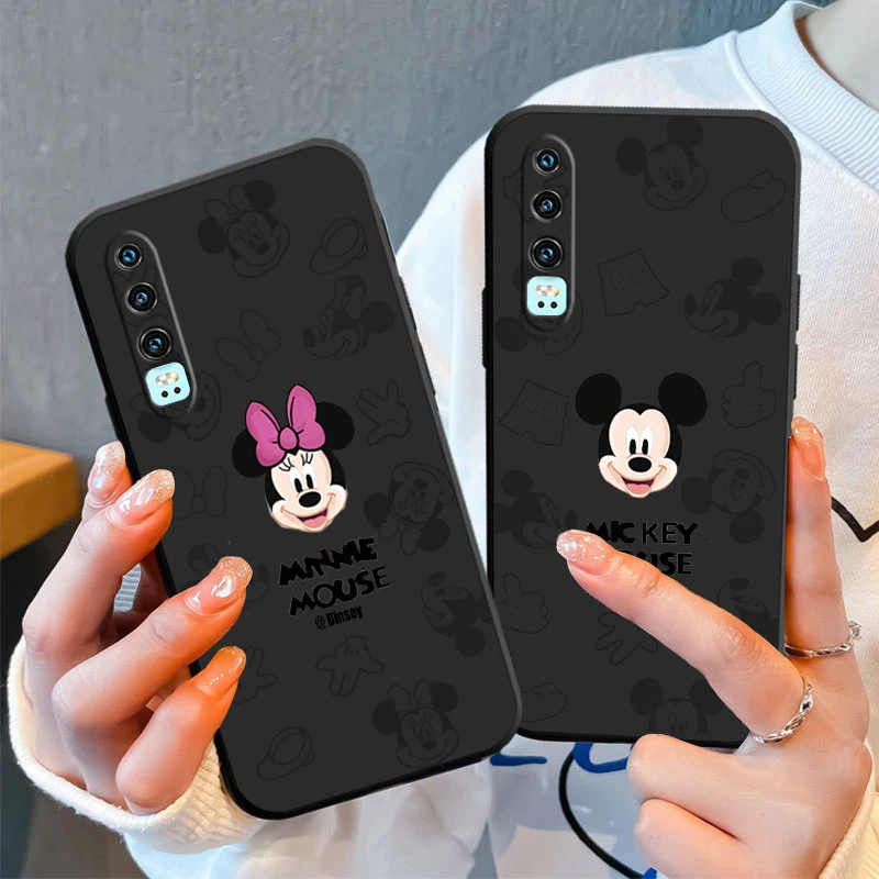 

Disney luxury Mickey Minnie Phone Case For Huawei P50 P40 P30 P20 Lite 5G Nova Plus 9 SE Pro 5T Y9S Y9 Prime Y6 Balck TPU