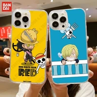 bandai one piece phone case for iphone 13 11 12 pro max mini 6 6s 7 8 plus x xr xs xsmax se2020 transparent funda shell cover