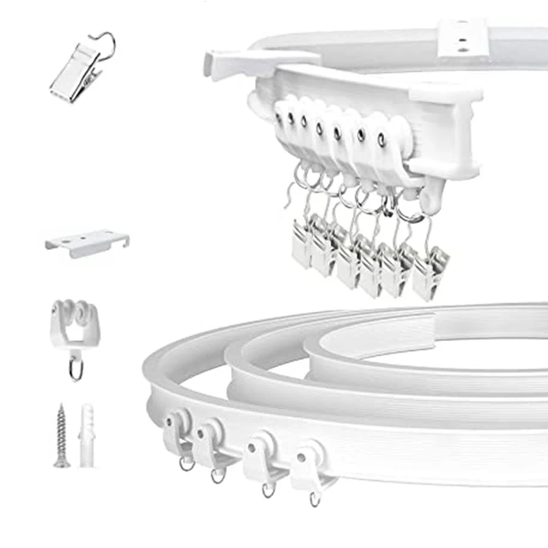 

Изогнутые направляющие для занавесок, аксессуары для окон, гибкие изогнутые направляющие, аксессуары для домашнего декора, 5 м